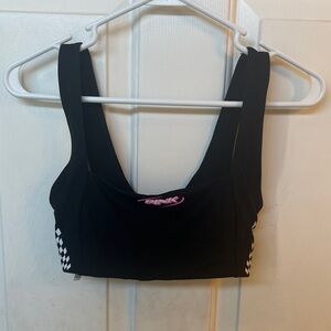 PINK Victoria's Secret Black Sports Bralette with Pink Logo